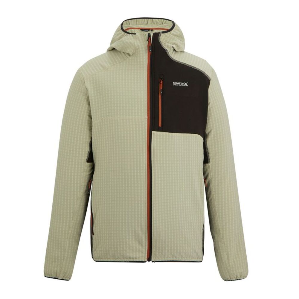 Regatta Mens Alven Full Zip Fleece Jacket / Abbeystone/Black